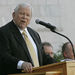 Former Senator Howard Baker Jr. speaks during a dedication of the Howard H. Baker Jr. Center for Pubic Policy at the University of Tennessee Friday, Oct. 31, 2008 in Knoxville, Tenn. (