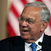 FILE - In this Aug. 9, 2013, file photo, Boston Mayor Thomas Menino speaks at Faneuil Hall in Boston. Menino is retiring after serving for two decades, and a preliminary election scheduled for Tuesday, Sept. 24, 2013, will whittle the field of 12 candidates down to two for the Nov. 5 final. (AP Photo/Charles Krupa, File)