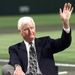 In this Sept. 7, 1997 file photo, longtime Cleveland Indians broadcaster Herb Score waves to the crowd as he is honored before the game between the Chicago White Sox and Cleveland Indians in Cleveland.