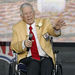 Ed Sabol speaks during the induction ceremony at the Pro Football Hall of Fame, Saturday, Aug. 6, 2011, in Canton, Ohio. (AP Photo/Ron Schwane)