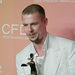 Alexander McQueen poses for photographers after winning the International Award at the 2003 Council of Fashion Design Awards held in New York, Monday, June 2, 2003. 