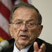 In this Sept. 19, 2008 file photo, U.S. Sen. Ted Stevens, R-Alaska, answers a question during a news conference in Anchorage, Alaska. 